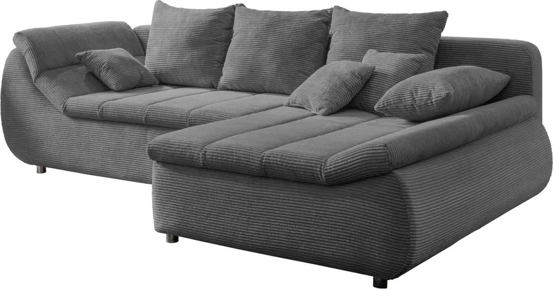 Home affaire Ecksofa Imola, bequem, aktuelle Steppung im Sitz, L-Form, Breite 270cm, wahlweise mit Bettfunktion, Grau, – Produktbild 8 von 8