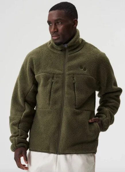 PINQPONQ pinqponq Fleece Jacket - Eternal Olive - Peat Black (Male), Olive, – Produktbild 3 von 4