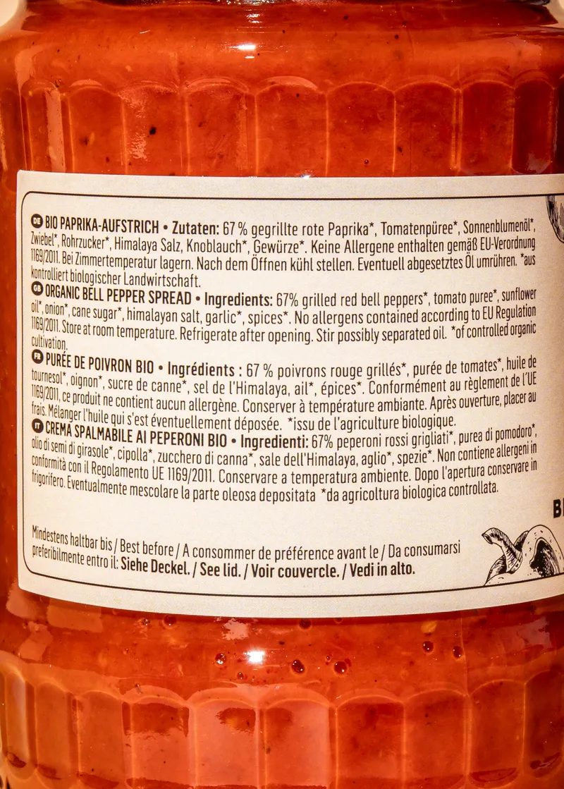 KoRo Bio Paprika Aufstrich Roasted Pepper 6 x 500 g – Produktbild 4 von 5