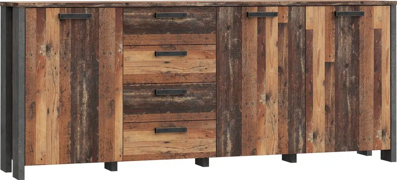 FORTE Sideboard Clif, Breite ca. 206 cm, Braun|grau, – Produktbild 3 von 5