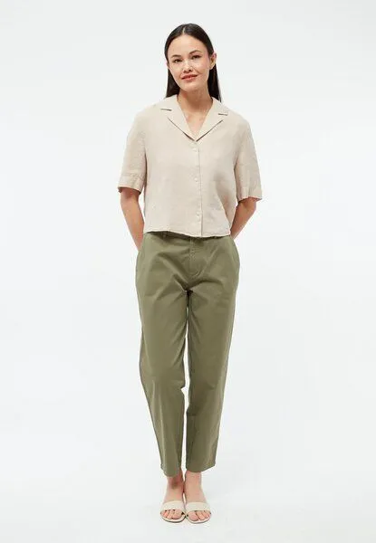Givn Berlin Givn Berlin Kurzarmbluse GBCAROL relaxed aus Leinen, Oat beige (linen), – Produktbild 2 von 4