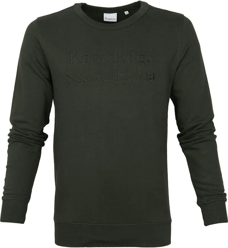 KnowledgeCotton Apparel KnowledgeCotton Apparel Pullover Elm Dunkelgrun - Größe XL, Grün, – Produktbild 2 von 3