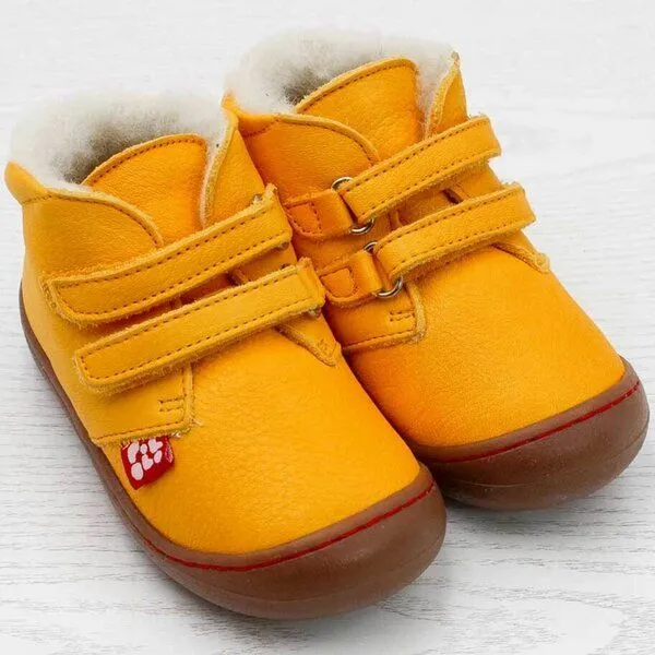 Pololo Pololo Lauflern-Winterschuh "Nino" mit weichem Wollfutter (Bio), Gelb, – Produktbild 2 von 4
