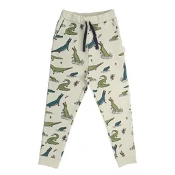 Walkiddy Kinder Jogginghose Krokodilprint GOTS-Bio-Baumwolle, hellgrün, elastischer Bund & Bündchen – Walkiddy, weich & spielbereit – Produktbild 1 von 1