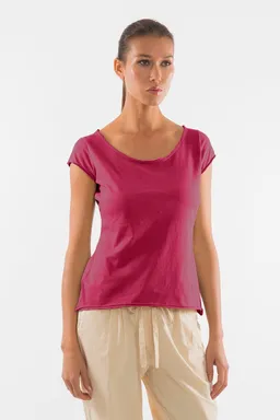 RAVENS VIEW IBIZA RAVENS VIEW IBIZA Damen vegan T-Shirt Boyfriend Granatrot – Produktbild 1 von 1