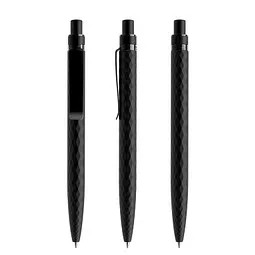 prodir prodir® Druckkugelschreiber QS01 PQS Push, blaue Mine, kohlschwarz/schwarz satiniert, Schwarz, – Produktbild 1 von 1