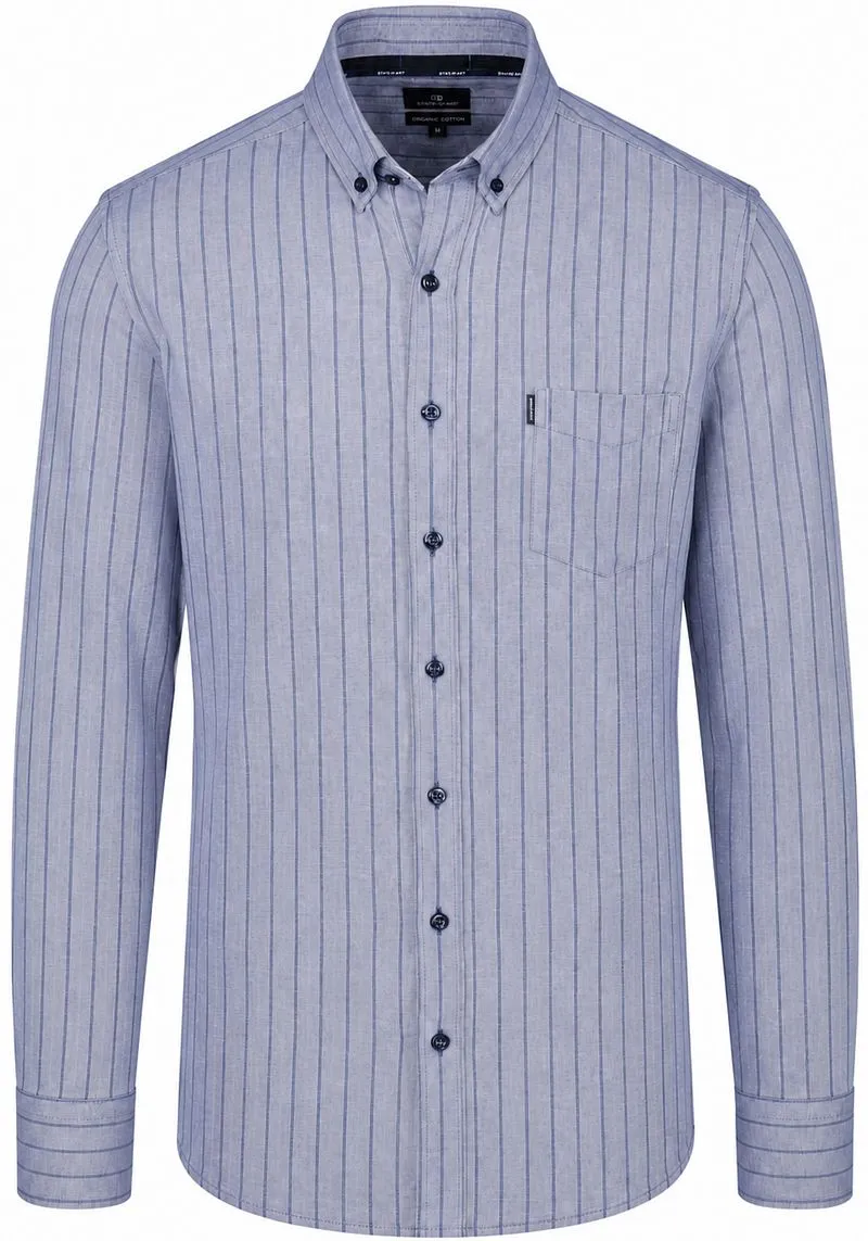 State of Art State of Art Hemd Gestreift Navy - Größe XXL, Dunkelblau, – Produktbild 2 von 5