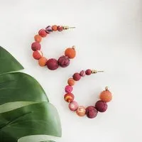 Worldfinds Worldfinds Kantha Ohrringe Graduated Hoops – Produktbild 1 von 1
