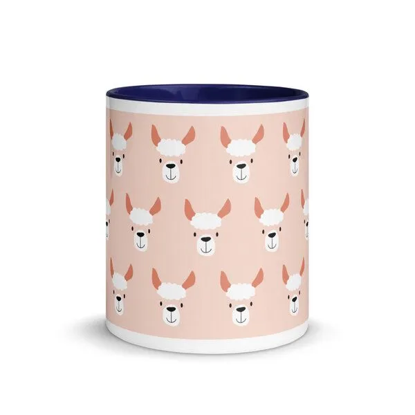 PepMelon PepMelon Lama Tasse mit Farbe innen, Be Llamazing, lustige Lama Weihnachtstasse, Dark blue, – Produktbild 1 von 4