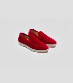 Solari Milano Solari Milano Damen vegan Loafer Samt Rot – Produktbild 1 von 1