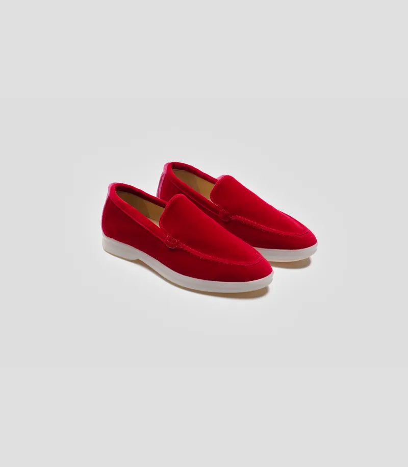 Solari Milano Solari Milano Damen vegan Loafer Samt Rot, Rot, – Produktbild 1 von 2