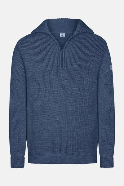 Hanseheld Hanseheld Herren Troyer Merino GOTS, Jeans-blau, – Produktbild 1 von 3