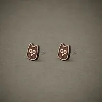 feinformart feinformart Ohrstecker / Ohrring aus Holz "Eule" 7mm / 9mm – Produktbild 1 von 1