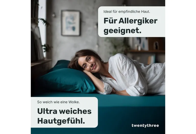 twenty:three® Bettwäsche Lyocell Bettwäsche, Lyocell, 1 teilig, Extra weich, ganzjährig geeignet, 100 % TENCEL™ Lyocell, OEKO-TEX®, Juice petrol, – Produktbild 3 von 5