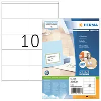 Herma Herma Premium - Papier - matt - permanent selbstklebend - weiß - 105 x 57 mm 1000 Etikett(en) (100 Bogen x 10) – Produktbild 2 von 3