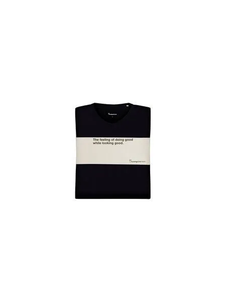 KnowledgeCotton Apparel KnowledgeCotton Apparel 3-Pack Basic T-Shirts mit V-Ausschnitt aus Bio-Baumwolle, Schwarz (black jet), – Produktbild 1 von 1