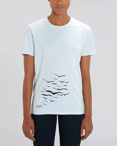 Human Family Human Family Bio Unisex T-Shirt "Create - Free Birds" in verschiedenen Farben, Babyblau, – Produktbild 1 von 3