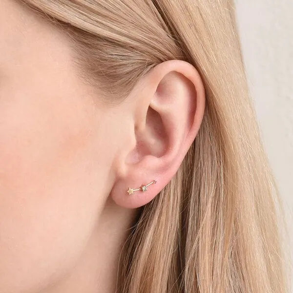 Eppi Eppi Goldener Ohrring mit Sternzeichen Aries, Gold, – Produktbild 3 von 4
