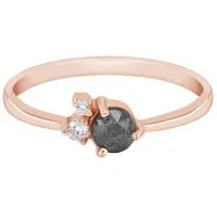 Eppi Eppi Zarter Ring mit Salt and Pepper Diamant Adnan, Rosa, – Produktbild 1 von 1