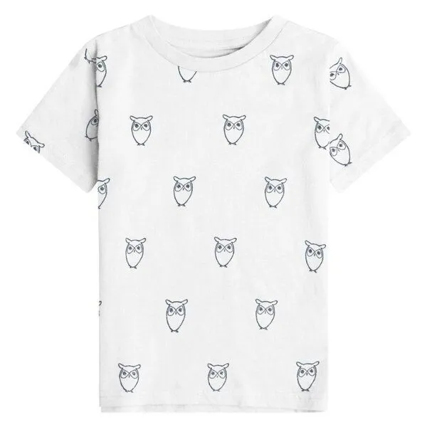 KnowledgeCotton Apparel KnowledgeCotton Apparel Kinder T-Shirt Owl Bio-Baumwolle, Weiß (brigth white), – Produktbild 1 von 1