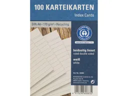 100 Karteikarten aus Recyclingkarton 170 g/m² DIN A6, weiß – Produktbild 1 von 1
