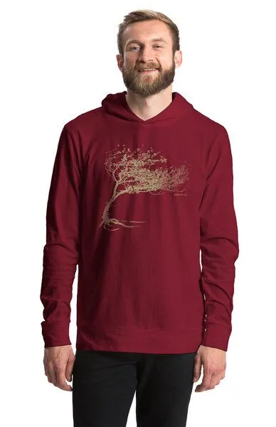 Peaces.bio - handbedruckte Biomode Peaces.bio - handbedruckte Biomode Bio-Jersey-Kapuzensweater Unisex "Windy Tree", Weiss, – Produktbild 4 von 4