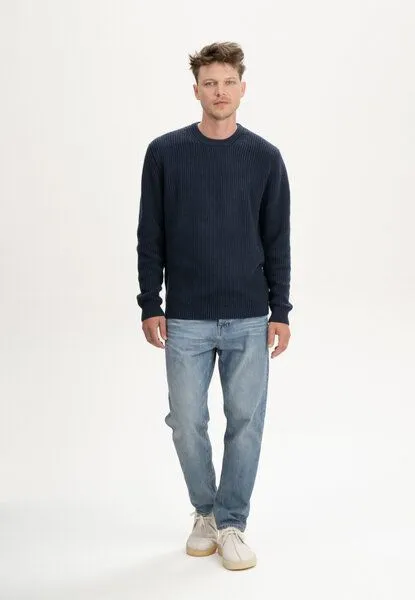 MELA MELA Strickpullover RAVI aus 100% Bio-Baumwolle, Navy, – Produktbild 4 von 4