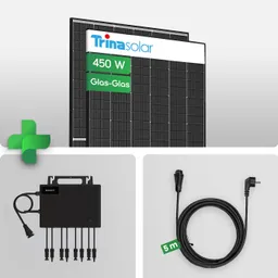 Growatt PV Set - 900Wp Balkonkraftwerk Mit Neo 2000W Mikro Wechselrichter + Trina Vertex S+ 450W Glas-Glas Solarmodul – Produktbild 1 von 1