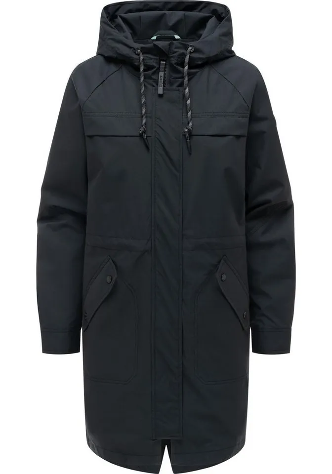 ragwear ragwear Regenmantel Ximenna wasserdichter und atmungsaktiver Damen Übergangsparka, Schwarz, – Produktbild 2 von 4
