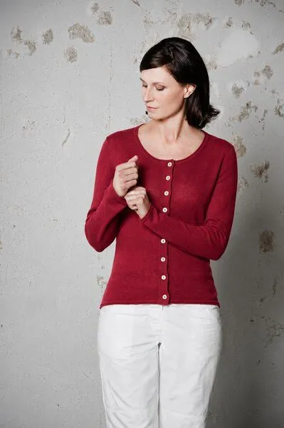 HempAge HempAge Damen Cardigan Carina, Ruby (rot), – Produktbild 2 von 2