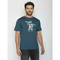 GreenBomb GREENBOMB Ski Bear Fusion - Lässiges Oversize-T-Shirt aus Bio-Baumwolle / hochwertiger Print / GOTS / Fair & Vegan, Blau (blue pine), – Produktbild 1 von 1