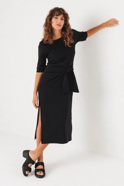 SKFK SKFK Kleid - ANI schwarz mit Bindedetail – Produktbild 4 von 4