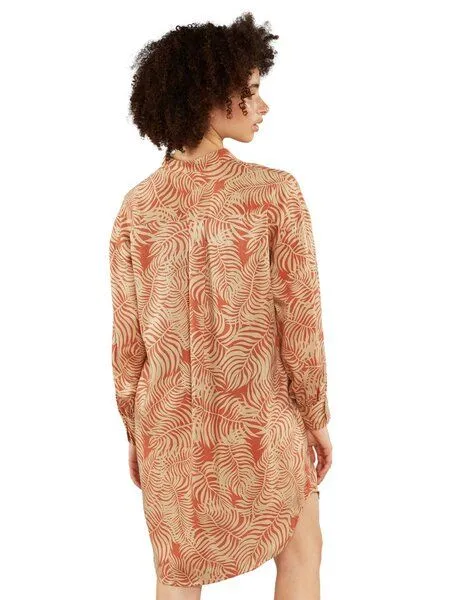 Dedicated DEDICATED Shirt Ljiunga Palm Leaves, Safari (beige-organge), – Produktbild 3 von 3