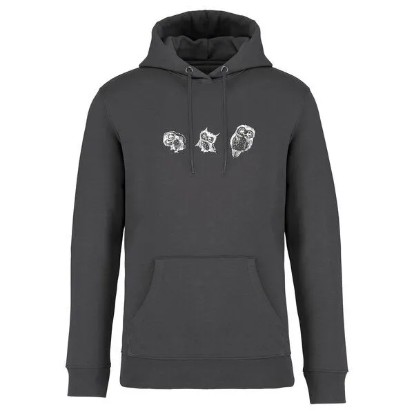Greenspired Greenspired Basic Bio Unisex Hoody Nr. 4 Three Owls 350g/m² XXS - 3 XL, Eisengrau, – Produktbild 1 von 1