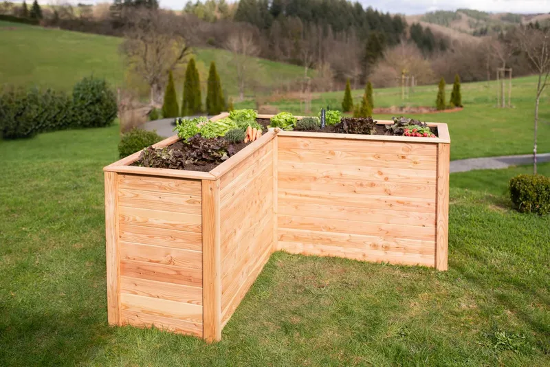 50NRTH 50NRTH Hochbeet Lärchenholz Hochbeet »Klassik L 170«, Eckhochbeet, Braun, – Produktbild 2 von 5