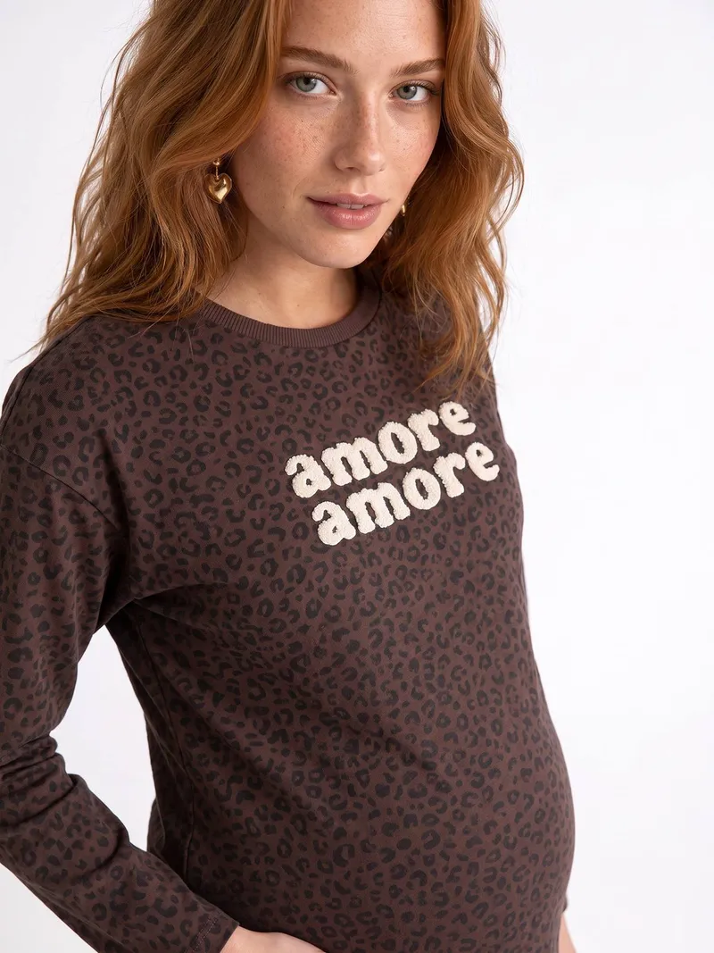 Vertbaudet Shirt für Schwangerschaft & Stillzeit schokolade, Schokolade, – Produktbild 3 von 4