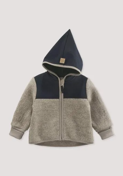 hessnatur hessnatur Wollwalk Jacke aus Bio-Merinowolle mit Softshell, Greige, – Produktbild 3 von 5