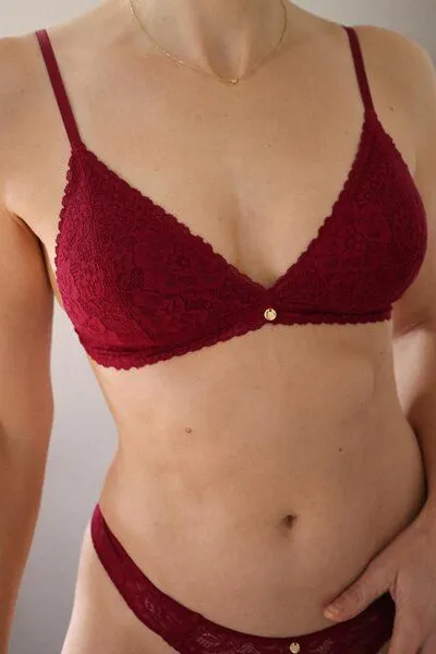 Coco Malou Coco Malou Spitzen-Bralette Juliette mit Pads in burgundy red, Rot, – Produktbild 4 von 4