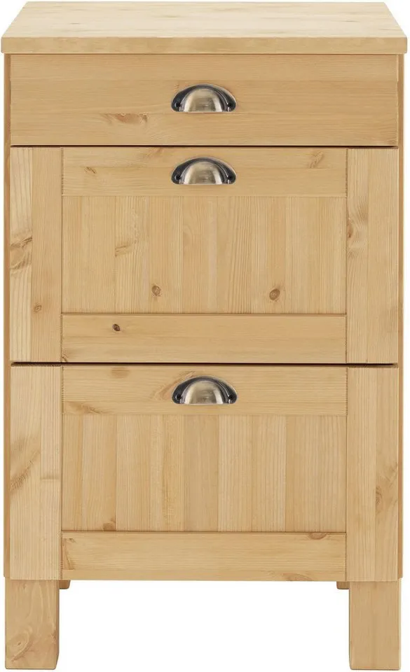Home affaire Unterschrank Oslo 50 cm breit, in 2 Tiefen, mit 23 mm Arbeitsplatte, 3 Schubladen, Beige, – Produktbild 4 von 6
