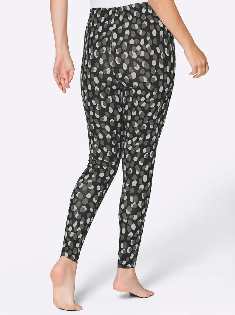 feel good Leggings schwarz-anthrazit-bedruckt, Schwarz-anthrazit-bedruckt, – Produktbild 2 von 2