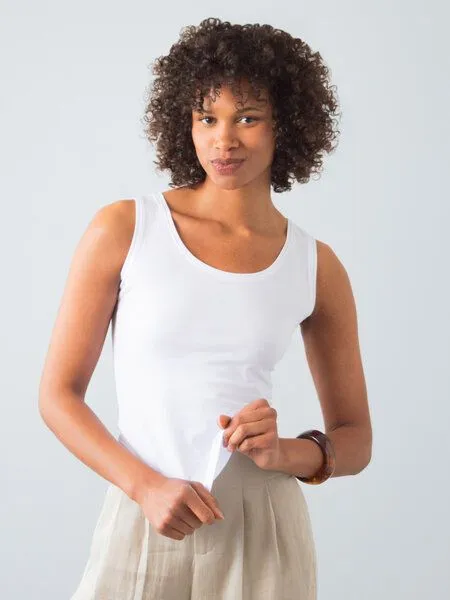 Honest Basics Honest Basics Stretch-Tank-Top, Weiß, – Produktbild 1 von 4