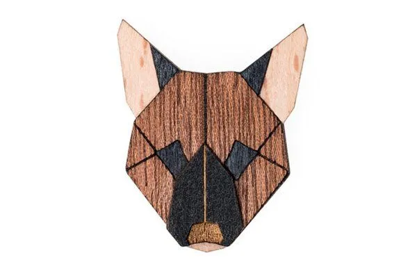 BeWooden BeWooden Brosche aus Holz Deutscher Schäferhund – Produktbild 1 von 3