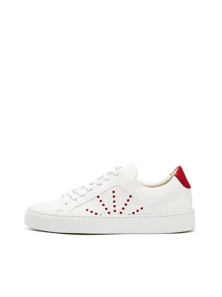 NINE TO FIVE NINE TO FIVE #gràcia - minimalistischer Allround-Sneaker aus leichter Microfaser, White cherry, – Produktbild 2 von 4