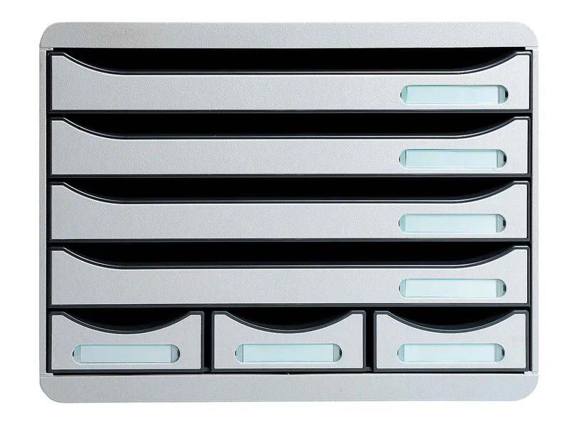 Exacompta Exacompta Schubladenbox Storebox "Office", DIN A4+, 6 Schubladen offen, lichtgrau – Produktbild 1 von 2