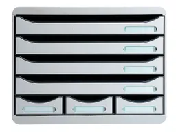 Exacompta Exacompta Schubladenbox Storebox "Office", DIN A4+, 6 Schubladen offen, lichtgrau – Produktbild 1 von 1