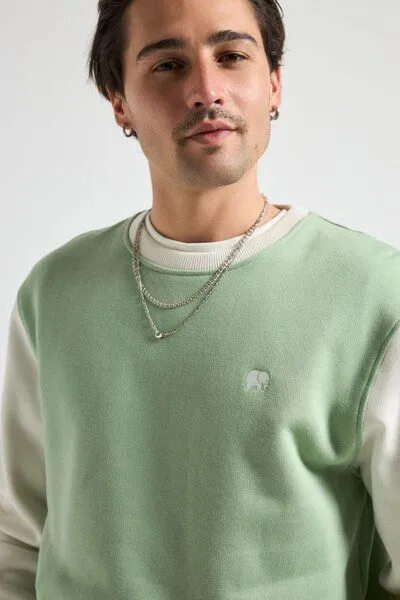 Trendsplant Trendsplant Color Block Sweatshirt Salted Moss, Beige, – Produktbild 4 von 4
