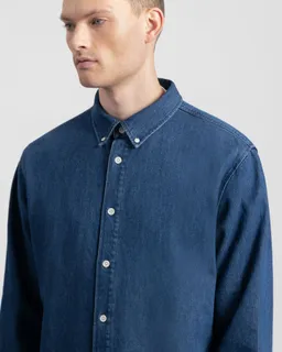 Kuyichi Kuyichi Herren vegan Denim-Hemd Sawyer Washed Indigo Blue – Produktbild 1 von 1