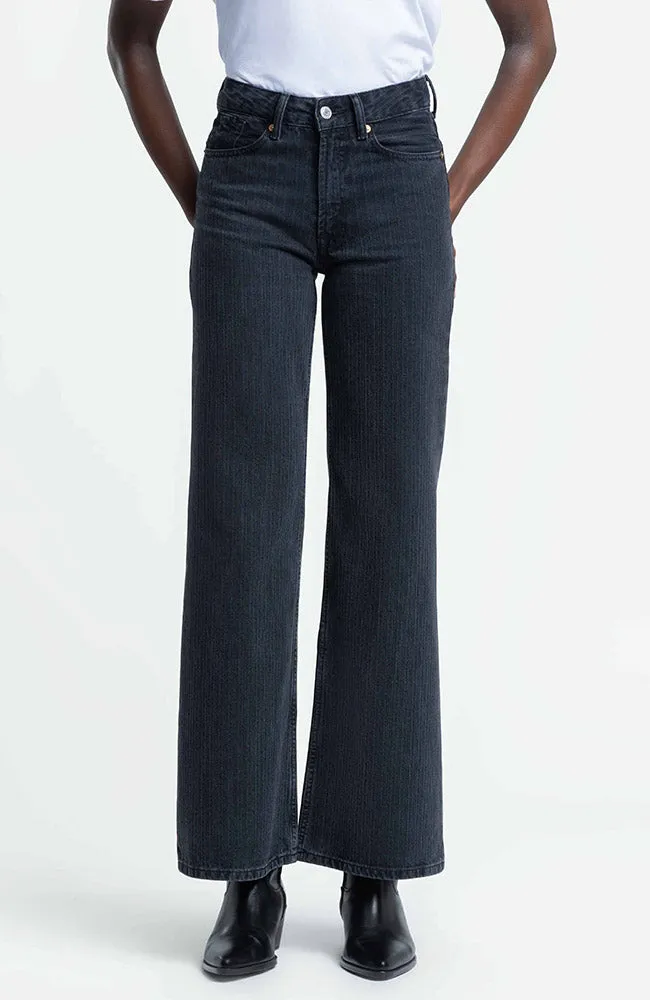 Kings Of Indigo Kings Of Indigo Damen vegan Jeans Jane Stripe Anthrazit, Schwarz, – Produktbild 1 von 1