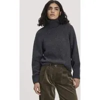 hessnatur hessnatur Strick Pullover Relaxed aus Bio-Merinowolle mit Bio-Baumwolle, Anthrazit, – Produktbild 1 von 1