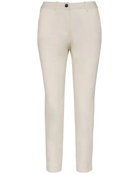 YTWOO YTWOO Nachhaltige 7/8 Chino-Damenhose, Weiß, – Produktbild 1 von 1